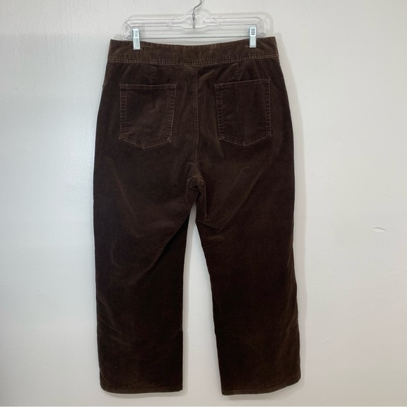 Chicos 2 Corduroy Pants Large/12 Brown Straight Leg Vintage Pockets Stretch - Picture 4 of 11